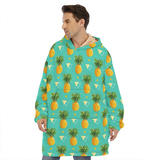 Geometric Pineapple Pattern Print Hoodie Blanket