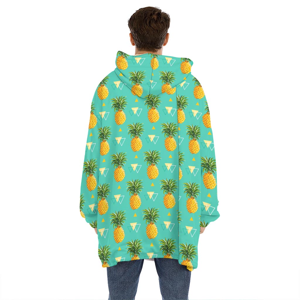 Geometric Pineapple Pattern Print Hoodie Blanket
