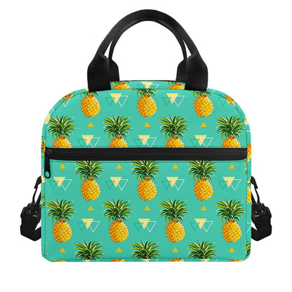 Geometric Pineapple Pattern Print Insulated Lunch Bag