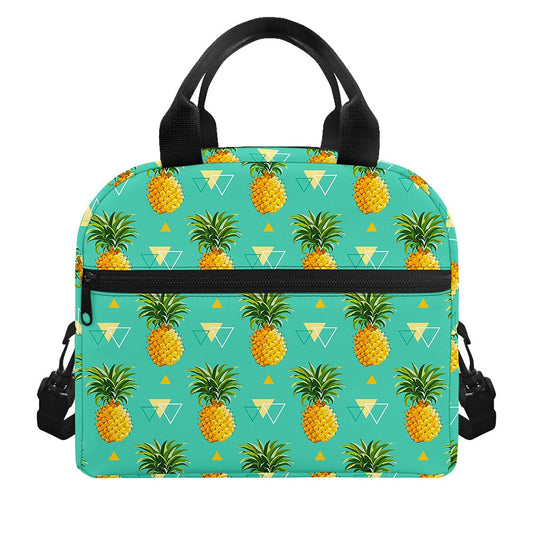 Geometric Pineapple Pattern Print Insulated Lunch Bag