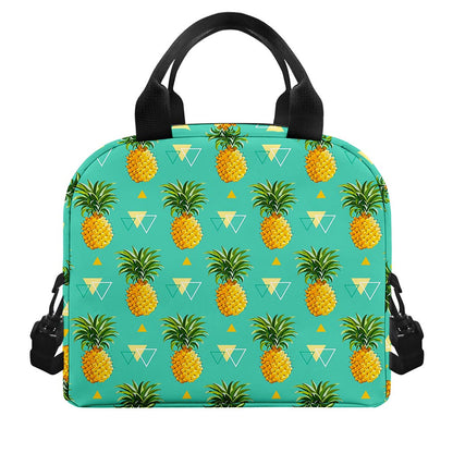 Geometric Pineapple Pattern Print Insulated Lunch Bag
