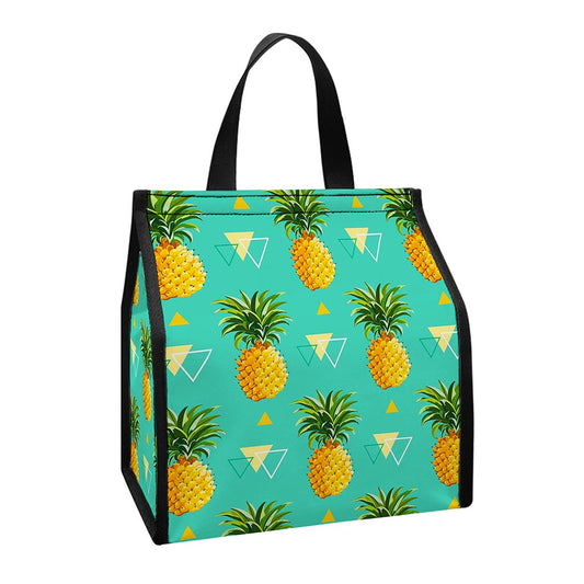Geometric Pineapple Pattern Print Insulated Lunch Tote
