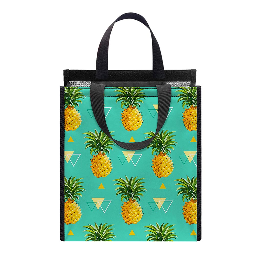 Geometric Pineapple Pattern Print Insulated Lunch Tote