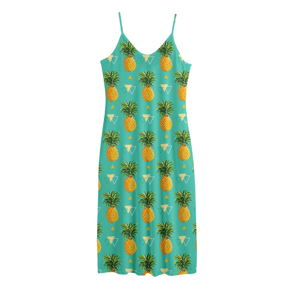 Geometric Pineapple Pattern Print Jersey Midi Cami Dress