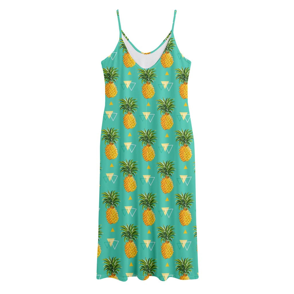 Geometric Pineapple Pattern Print Jersey Midi Cami Dress