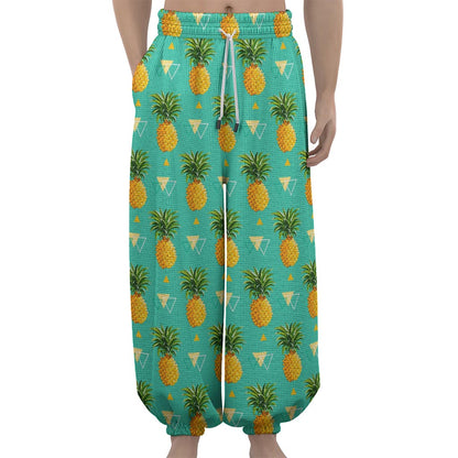 Geometric Pineapple Pattern Print Lantern Pants