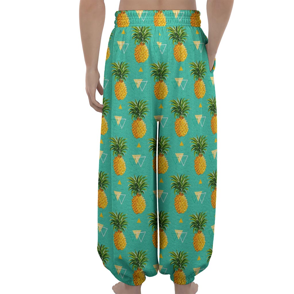 Geometric Pineapple Pattern Print Lantern Pants