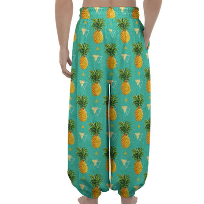 Geometric Pineapple Pattern Print Lantern Pants