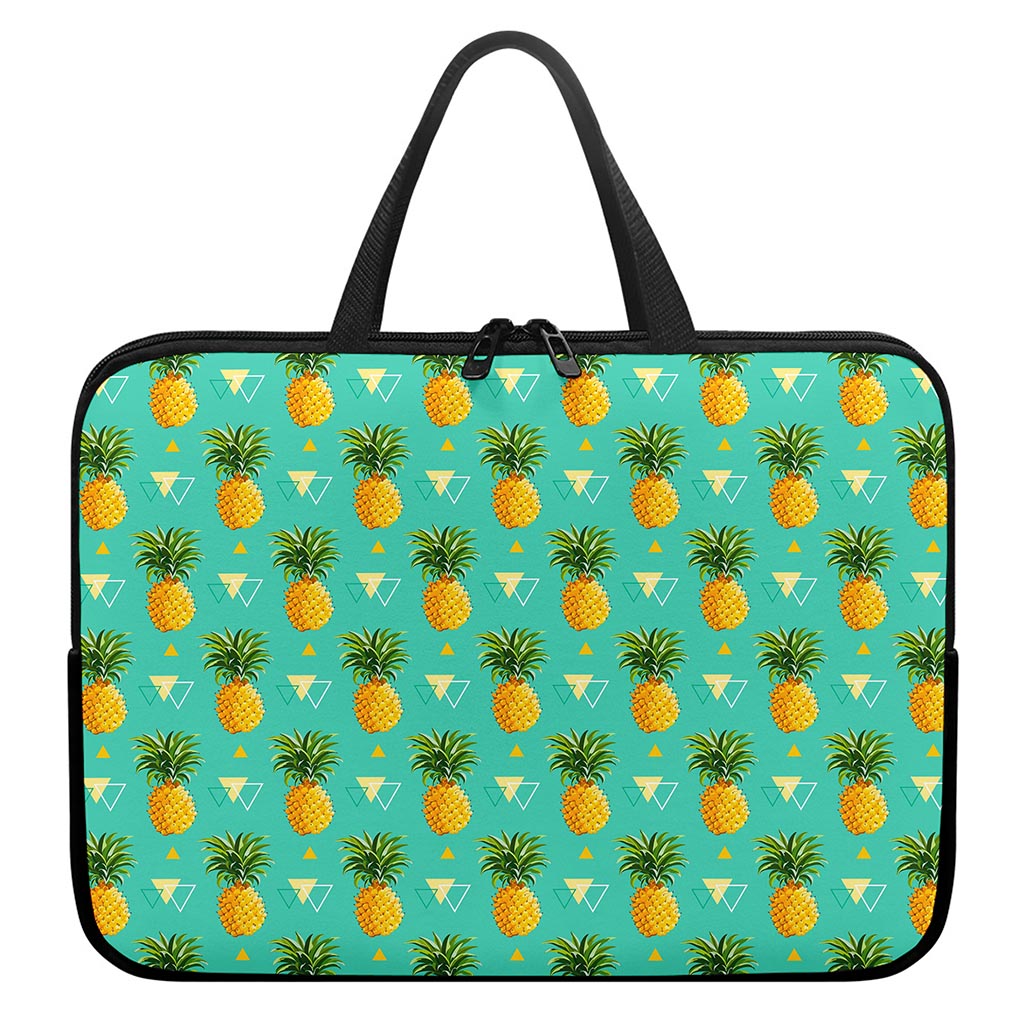 Geometric Pineapple Pattern Print Laptop Sleeve With Handle