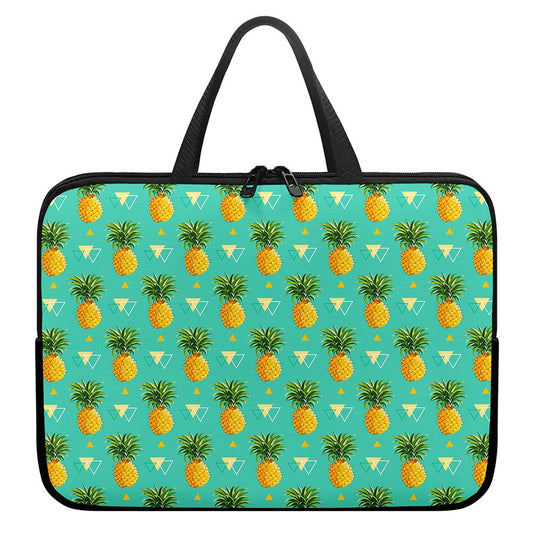 Geometric Pineapple Pattern Print Laptop Sleeve With Handle