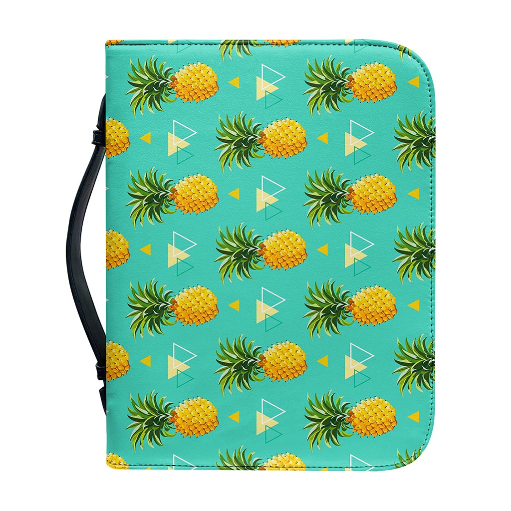 Geometric Pineapple Pattern Print Leather Bible Cover