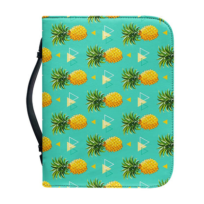 Geometric Pineapple Pattern Print Leather Bible Cover