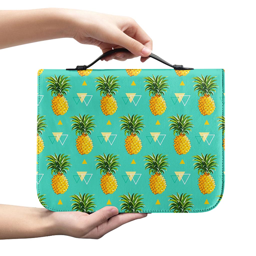 Geometric Pineapple Pattern Print Leather Bible Cover