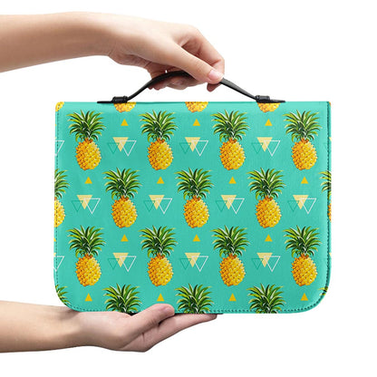 Geometric Pineapple Pattern Print Leather Bible Cover