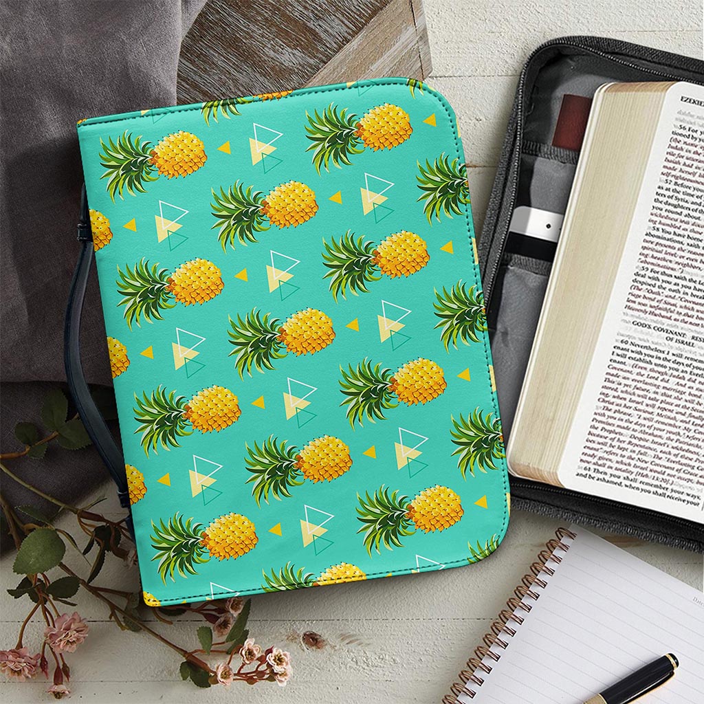 Geometric Pineapple Pattern Print Leather Bible Cover
