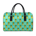 Geometric Pineapple Pattern Print Leather Duffel Bag