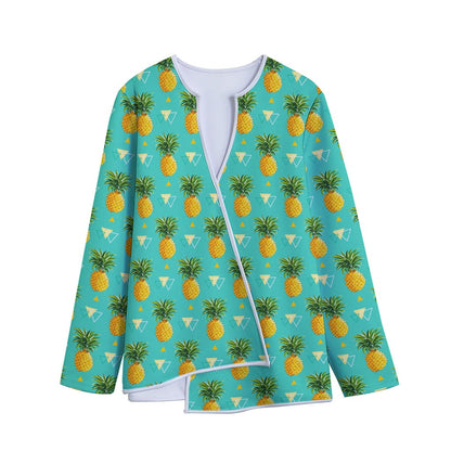 Geometric Pineapple Pattern Print Long Sleeve Short Coat