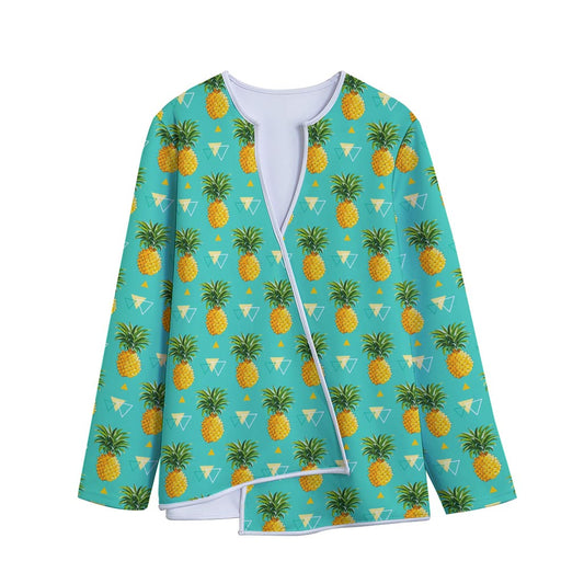 Geometric Pineapple Pattern Print Long Sleeve Short Coat
