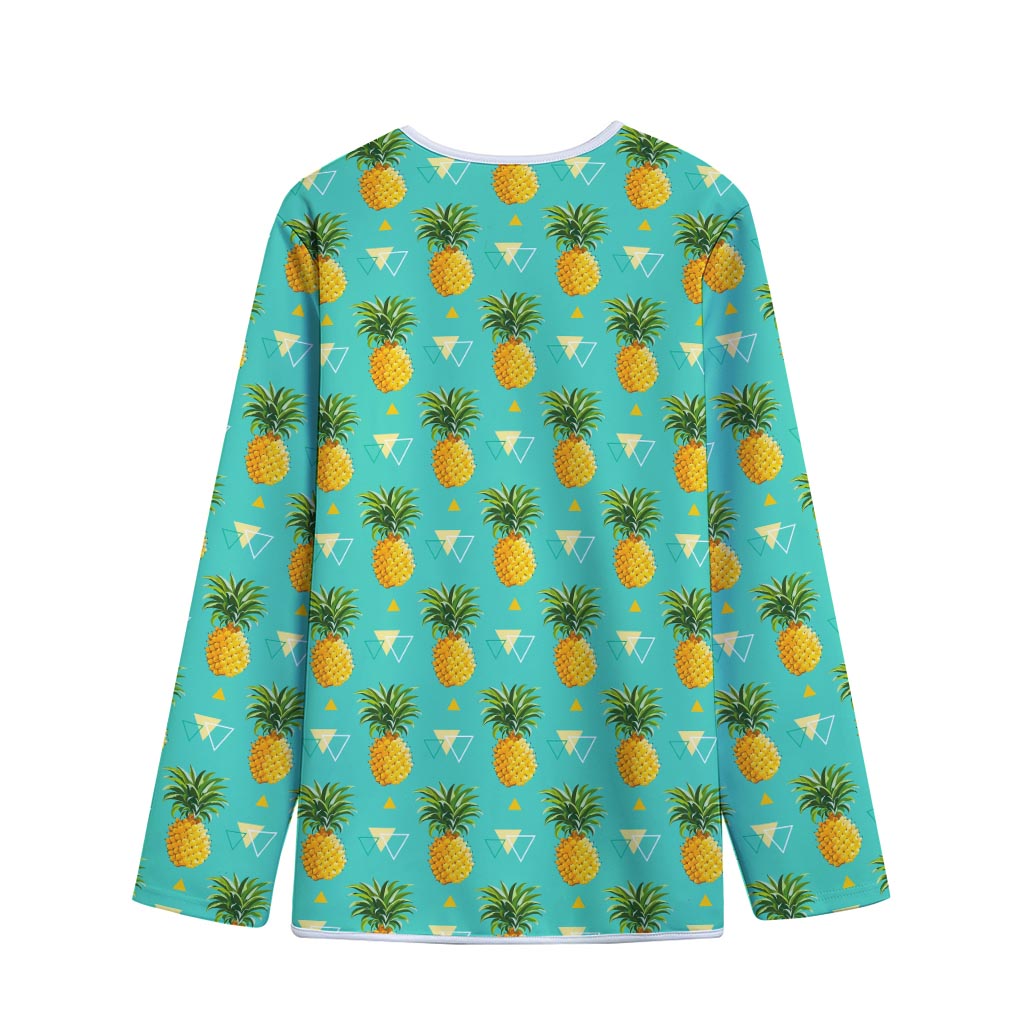 Geometric Pineapple Pattern Print Long Sleeve Short Coat