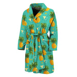 Geometric Pineapple Pattern Print Men's Bathrobe