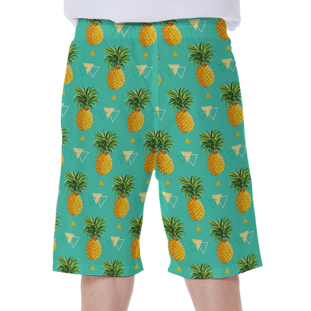 Geometric Pineapple Pattern Print Men's Beach Shorts