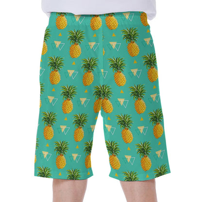 Geometric Pineapple Pattern Print Men's Beach Shorts