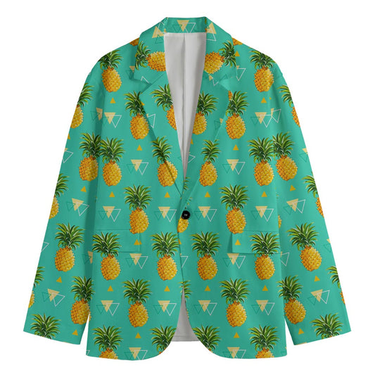 Geometric Pineapple Pattern Print Men's Blazer