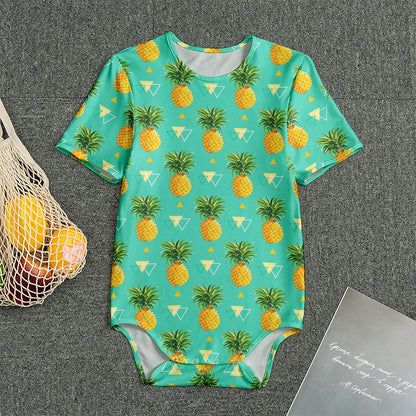 Geometric Pineapple Pattern Print Men's Bodysuit