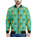 Geometric Pineapple Pattern Print Men's Bomber Jacket