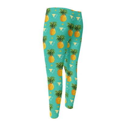 Geometric Pineapple Pattern Print Men's Compression Pants
