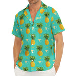 Geometric Pineapple Pattern Print Men's Deep V-Neck Shirt