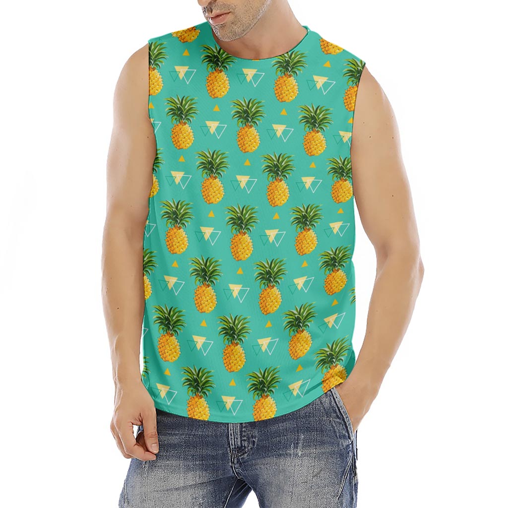Geometric Pineapple Pattern Print Men's Fitness Tank Top