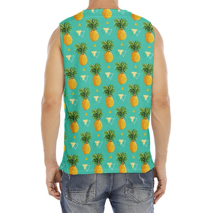Geometric Pineapple Pattern Print Men's Fitness Tank Top