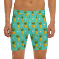 Geometric Pineapple Pattern Print Men's Long Boxer Briefs