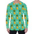 Geometric Pineapple Pattern Print Men's Long Sleeve T-Shirt