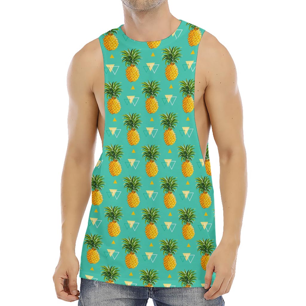 Geometric Pineapple Pattern Print Men's Muscle Tank Top