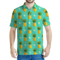 Geometric Pineapple Pattern Print Men's Polo Shirt