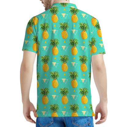 Geometric Pineapple Pattern Print Men's Polo Shirt