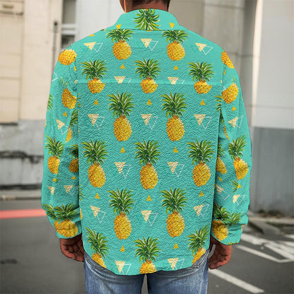 Geometric Pineapple Pattern Print Men's Shirt Jacket