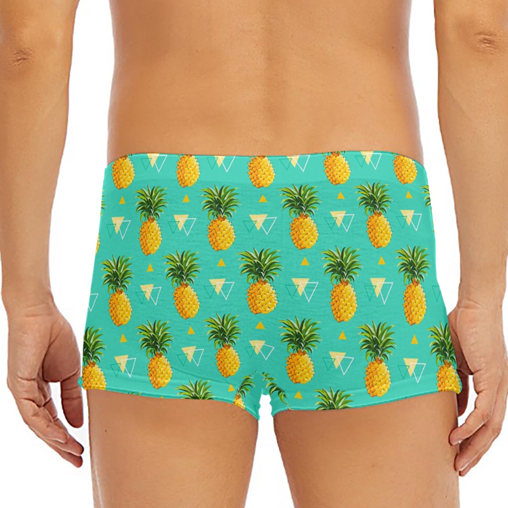 Geometric Pineapple Pattern Print Men's Short Boxer Briefs