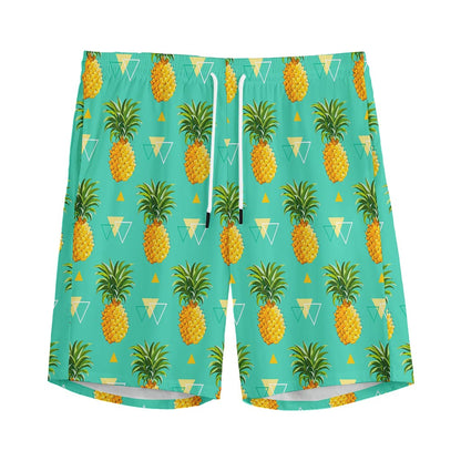 Geometric Pineapple Pattern Print Men's Sports Shorts