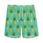 Geometric Pineapple Pattern Print Men's Sports Shorts