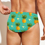 Geometric Pineapple Pattern Print Men's Swim Briefs