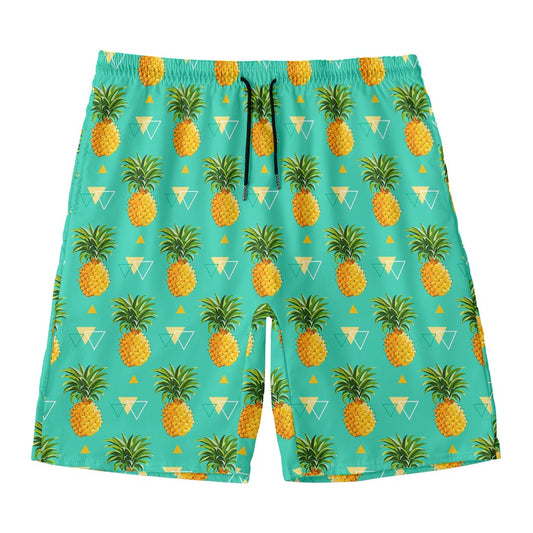 Geometric Pineapple Pattern Print Men's Swim Trunks
