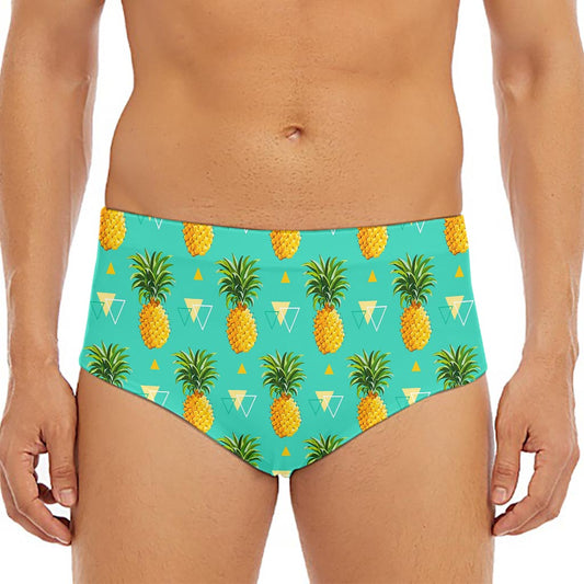 Geometric Pineapple Pattern Print Men's Triangle Swim Briefs