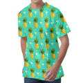 Geometric Pineapple Pattern Print Men's Velvet T-Shirt