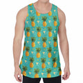 Geometric Pineapple Pattern Print Men's Velvet Tank Top