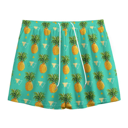 Geometric Pineapple Pattern Print Mesh Shorts