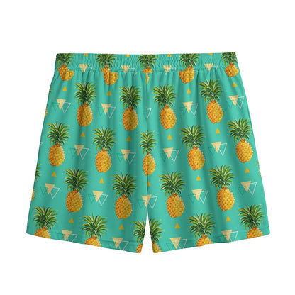 Geometric Pineapple Pattern Print Mesh Shorts