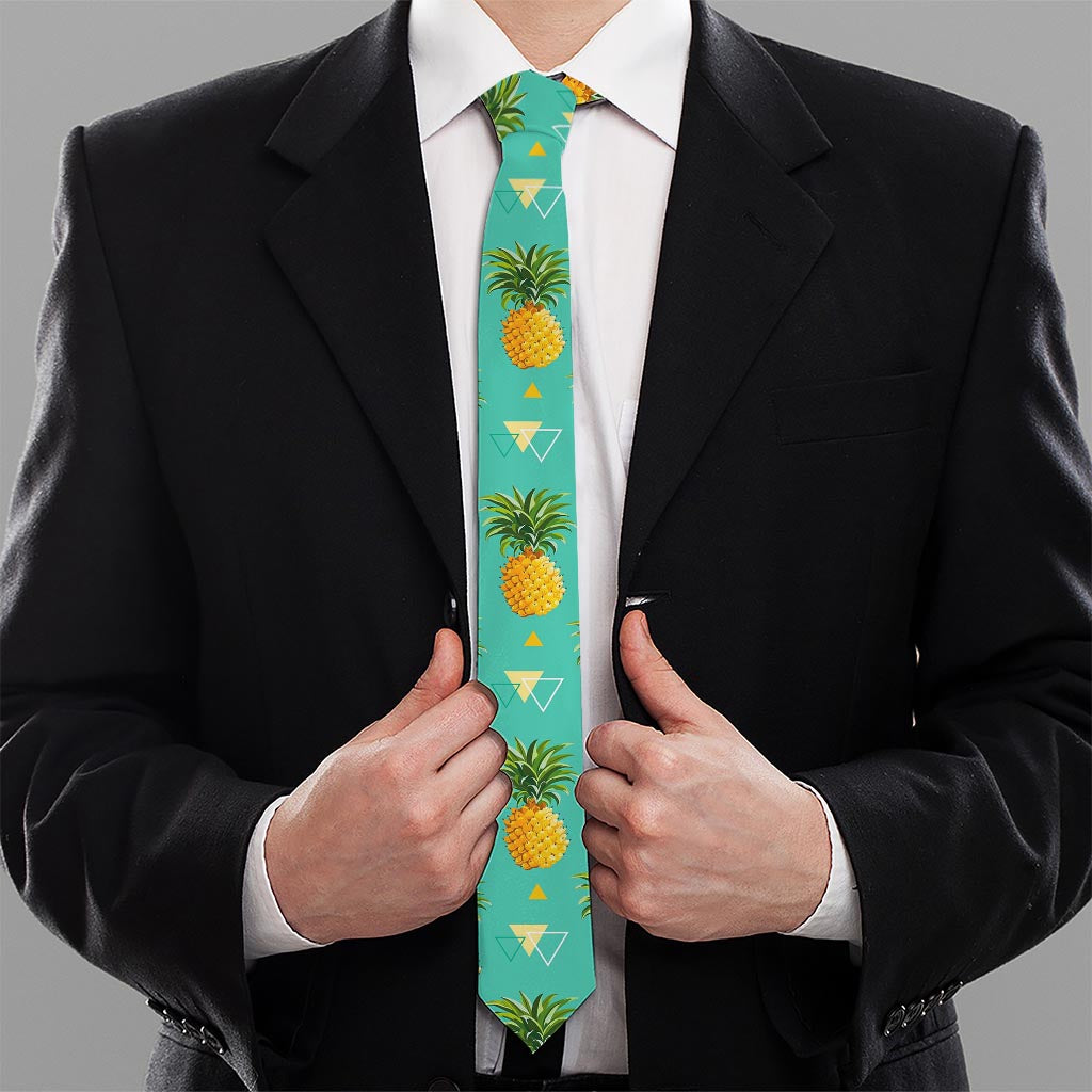 Geometric Pineapple Pattern Print Necktie